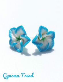 Gyurma trend - bedugós fülbevaló cirmos kék